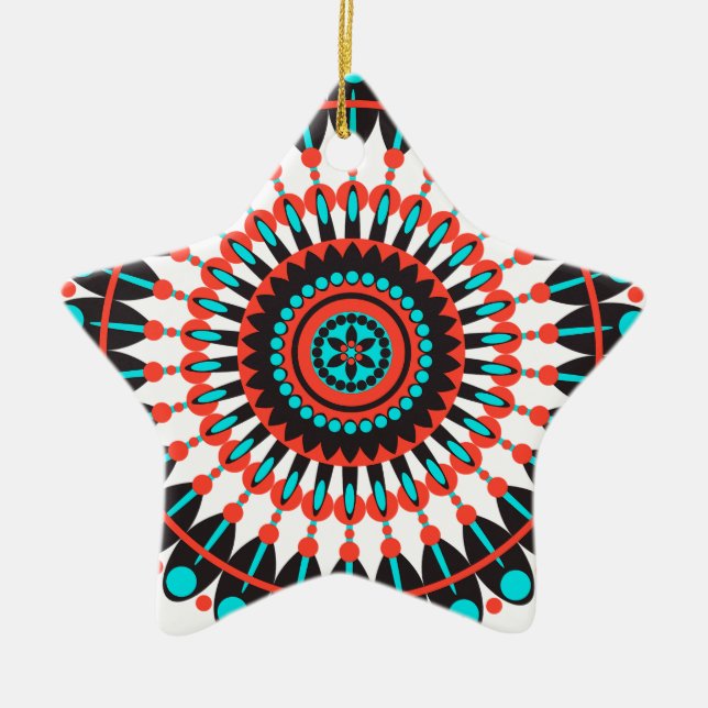 Indianerin Mandala Keramikornament (Vorne)