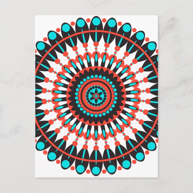 Indianerin Mandala Postkarte (Vorderseite)