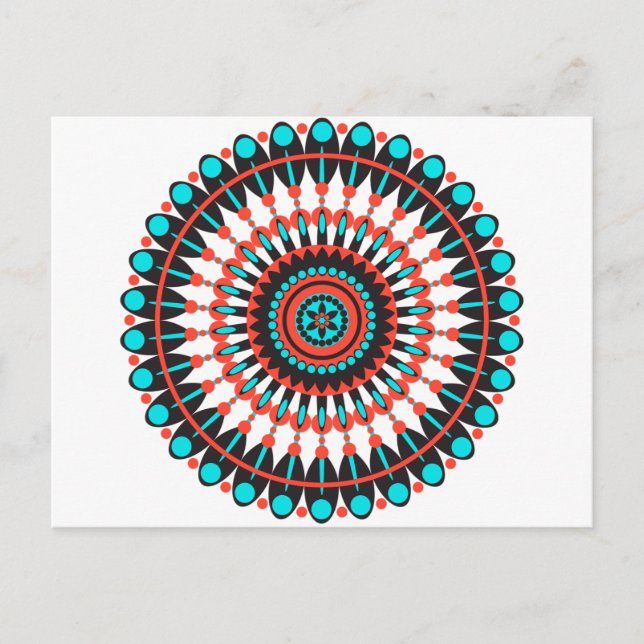 Indianerin Mandala Postkarte (Vorderseite)