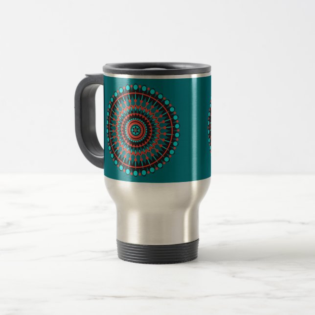 Indianerin Mandala Reisebecher (Vorderseite Links)