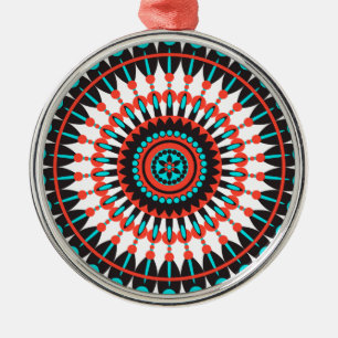Indianerin Mandala Silbernes Ornament