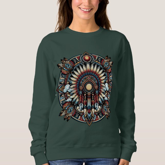Indianerin Mandala Sweatshirt (Vorderseite)