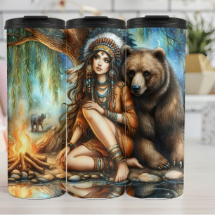 Indianerinnen, Bären, Campfire: Stillgewässer Thermosbecher