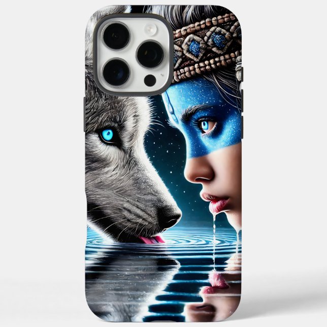 Indianerinnen und Loyal Wolf iPhone 16 Pro Max Hülle (Rückseite)