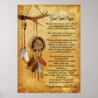 Indianerisches Großgeist Gebet Poster