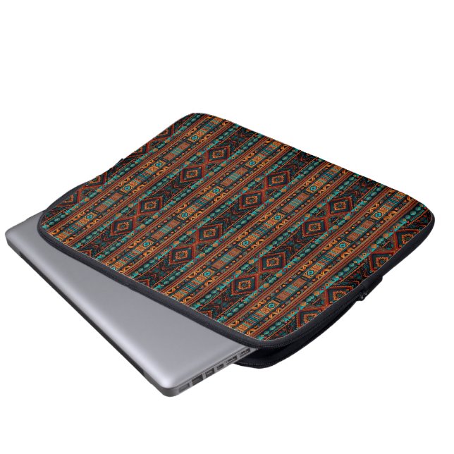Indianerisches Muster Boho Culture Abstrakt Arts Laptopschutzhülle (Vorne Knopf)