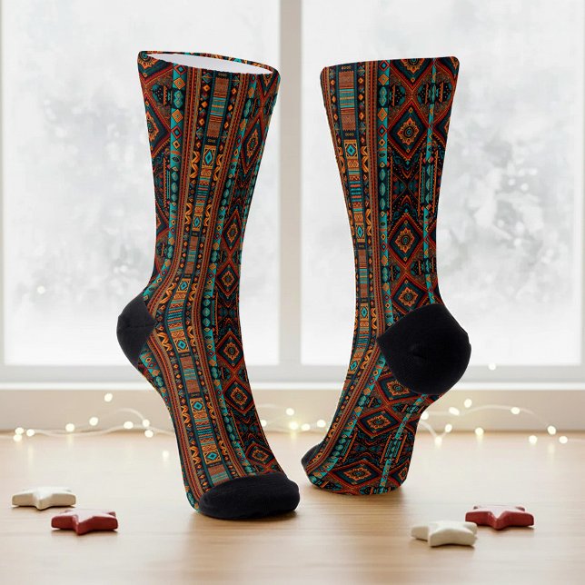 Indianerisches Muster Boho Culture Abstrakt Arts Socken (Von Creator hochgeladen)