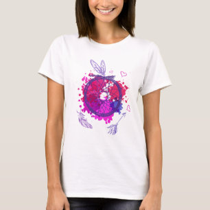 Indianerisches Symbol mit Feathers - Lebendiger Co T-Shirt