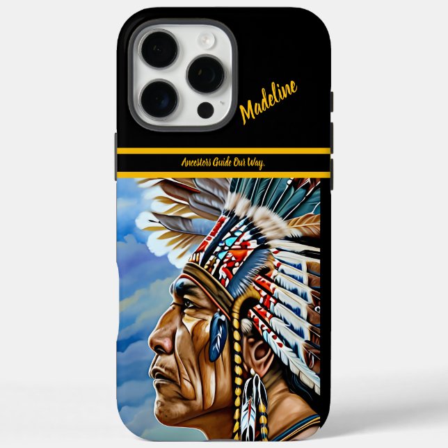 IndianerkriegerGazes iPhone 16 Pro Max Hülle (Rückseite)