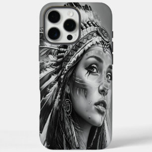 Indianerkriegerin in traditioneller Kleidung iPhone 16 Pro Max Hülle
