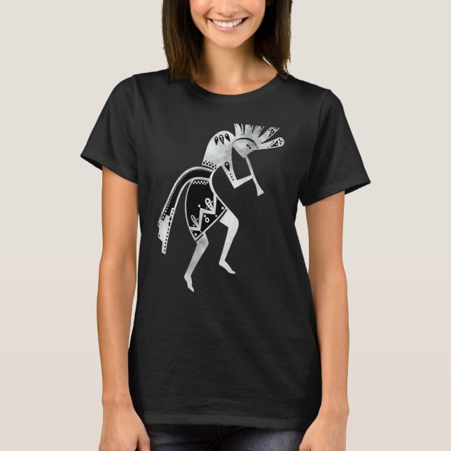 Indianerkultur-Tanz Kokopelli 2 Fan T-Shirt (Vorderseite)