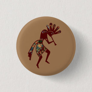 Indianerkultur - Tanzender Kokopelli 3 Button