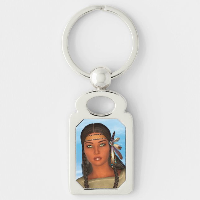 Indianermädchen Schlüsselanhänger (Vorderseite)