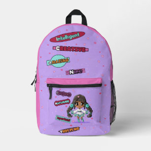 Indianermädchen und positive Worte Bedruckter Rucksack