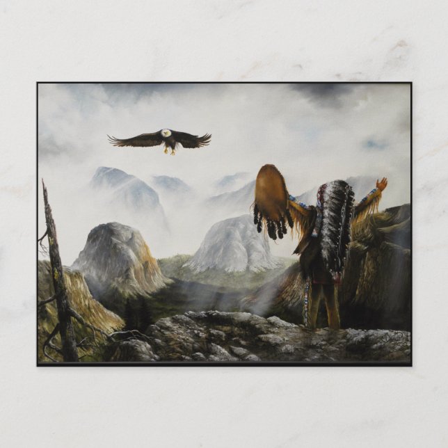 Indianermalerei~ Willkommensfreund Postkarte (Vorderseite)