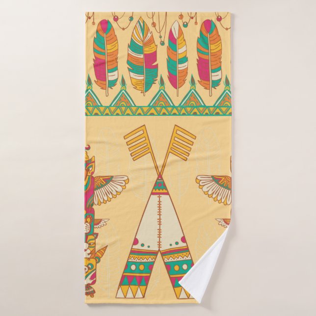 Indianerornamensches, nahtloses Zierpat Badehandtuch (Badehandtuch)