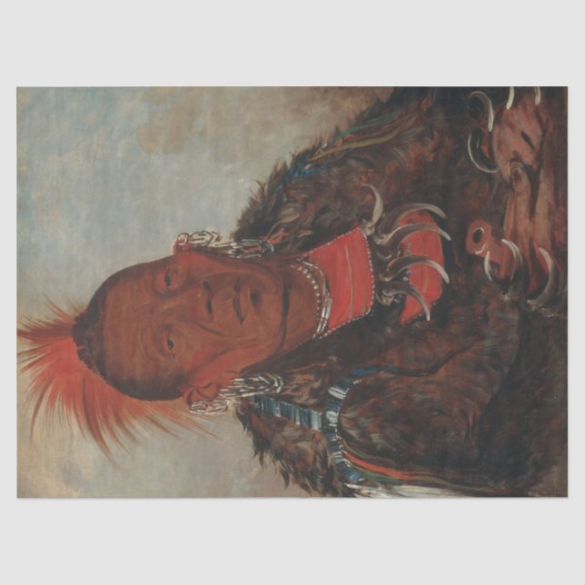 Indianerportrait 2 Decoupage Tissue Paper Seidenpapier (Vorderseite)