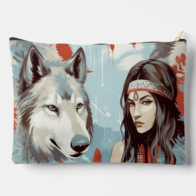 Indianerprinzessin, Wolf-Zubehörtasche Zubehörtasche (Rückseite)