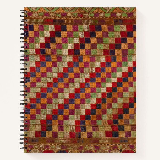 Indianerquilprint in mehrfarbiger Farbe Notizbuch (Vorderseite)