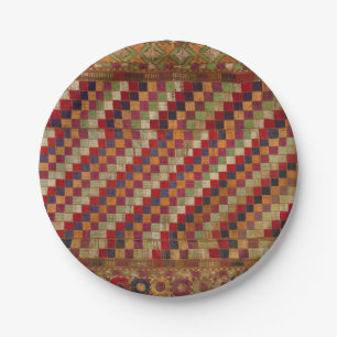 Indianerquilprint in mehrfarbiger Farbe Pappteller