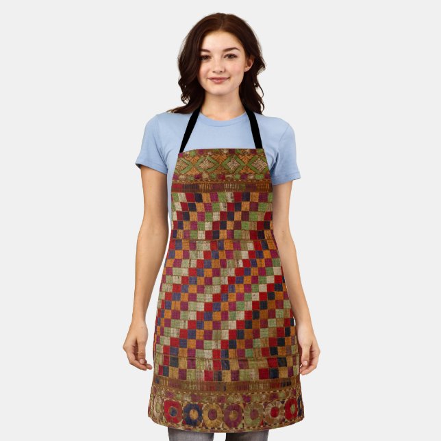 Indianerquilprint in mehrfarbiger Farbe Schürze (Getragen)