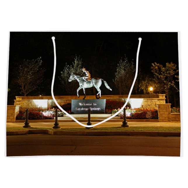 Indianerstadt Horse Statue Saratoga Geschenktasche Große Geschenktüte (Vorderseite)