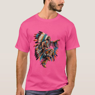 Indianerstamm Cherokee Stamm Chief Feather Head T-Shirt