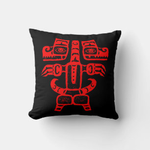 Indianerstamm Haida Chilkat Doppelbär-Stammes- Kissen