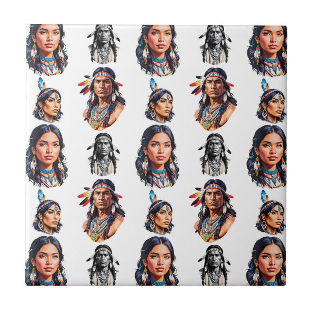 Indianerstamm-Musterdesign  Fliese (Vorderseite)