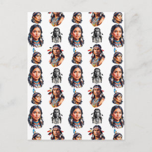 Indianerstamm-Musterdesign Postkarte