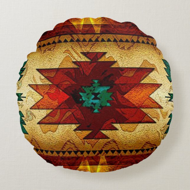 Indianerstamm Rundes Kissen (Vorderseite)