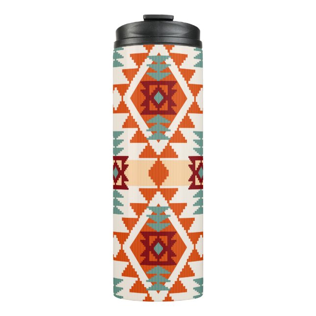 Indianerstil Geometrie nahtlos Thermosbecher (Vorderseite)