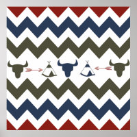 Indianertribal Zickzack Skulls Tipi Arrows