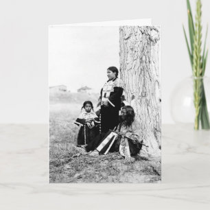 Indianervater und Familie Karte