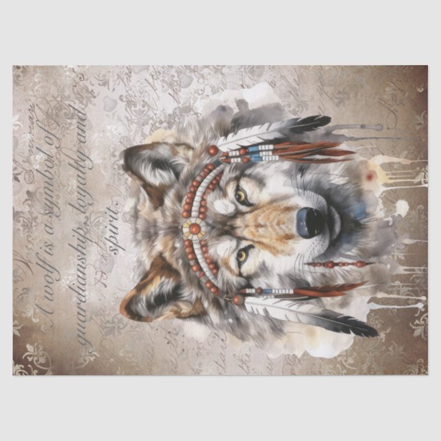 IndianerWolf Seidenpapier (Vorderseite)