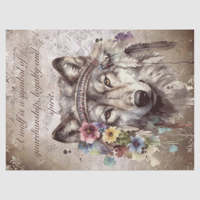 IndianerWolf Seidenpapier (Vorderseite)