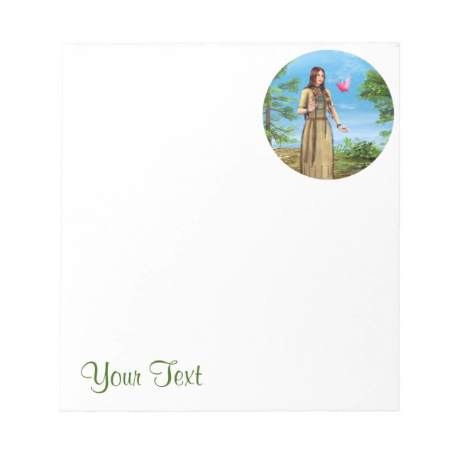 Indianische Frau Waldvogel Kunst Notizblock (Vorderseite)