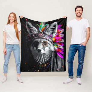 Indianische Fuchs-Kunst Fleecedecke