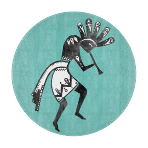 Indianische Kultur - Kokopelli tanzen 1 Schneidebrett