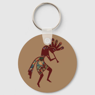 Indianische Kultur - Kokopelli tanzen 3 Schlüsselanhänger