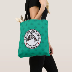 Indianische Rot-Schwarz-Kunst Haida-Lachs Tasche