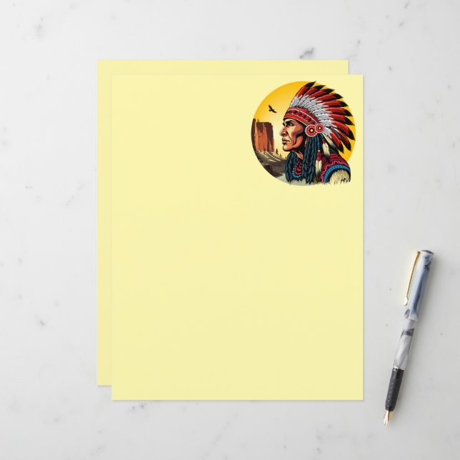 Indianischer Chef der wilden Landschaft Sunset (Vorderseite/Rückseite Beispiel)