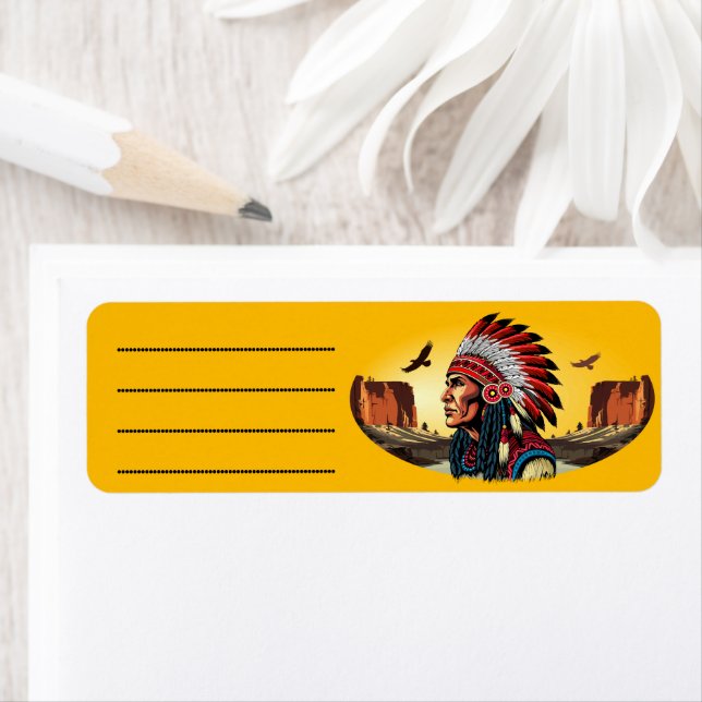 Indianischer Chef der wilden Landschaft Sunset (Insitu)