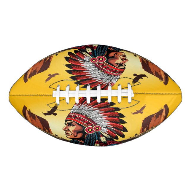 Indianischer Chef der wilden Landschaft Sunset Football (Vorderseite)