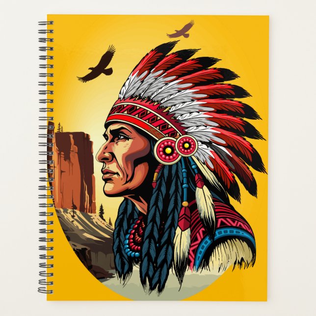 Indianischer Chef der wilden Landschaft Sunset Planer (Vorderseite)