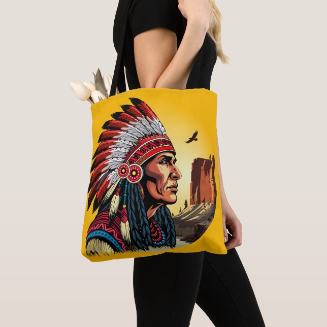 Indianischer Chef der wilden Landschaft Sunset Tasche (Von Nahem)