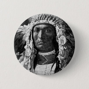 Indianischer Häuptling Button