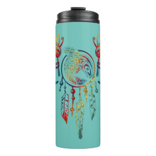 Indianischer Kokopelli-Wal-Traumfänger 1 Thermosbecher