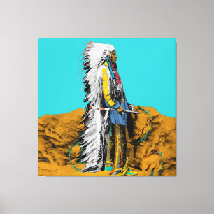 Indianischer Lakota-Sioux-Leinwanddruck Leinwanddruck