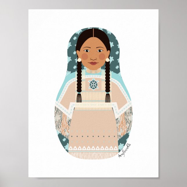 Indianischer Matrjoschka-Plakat Poster (Vorne)